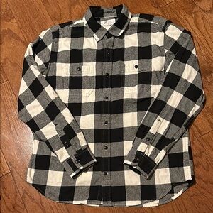 GAP Men's Black and White Checkered Shirt